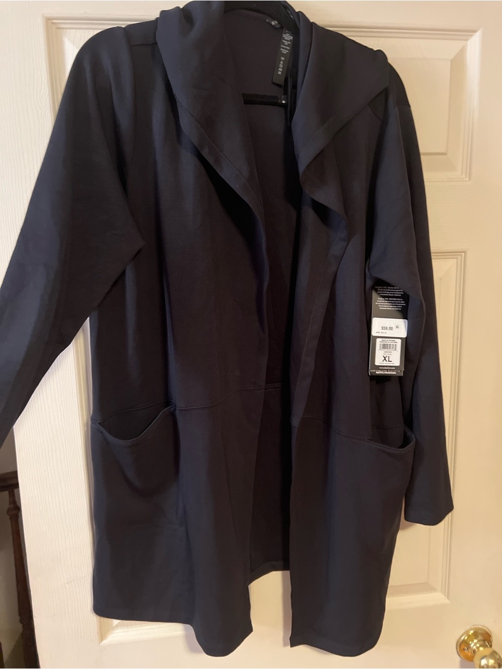 Skechers GoWalk Elevate Hoodigan Black Open Front Hooded Cardigan XL NWT